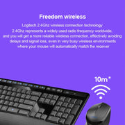 Logitech MK345 Wireless Full-size Keyboard + 2.4GHz 1000DPI Wireless Optical Mouse Set with Nano Receiver(Black)