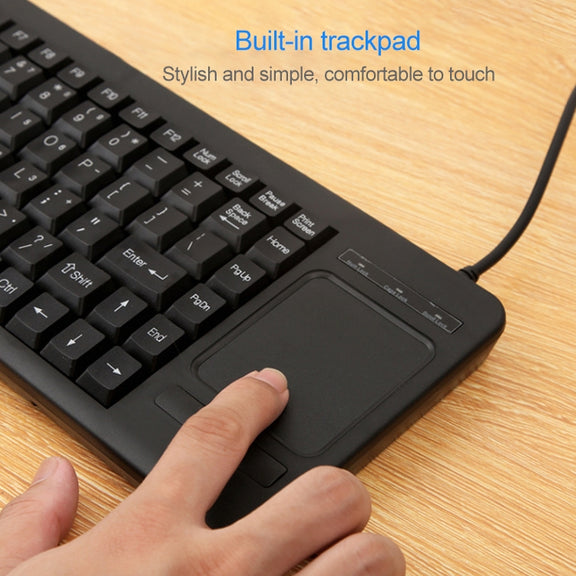 DS-8800 PS / 2 Interface Prevent Water Splashing Laser Engraving Character One-piece Wired Touchpad Keyboard, Length: 1.5m