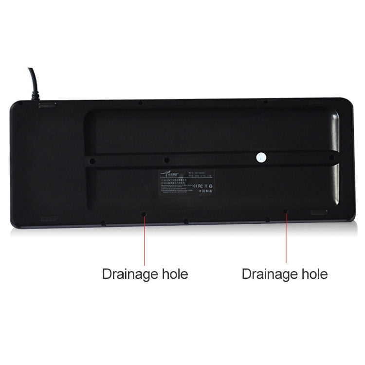 DS-8900 PS / 2 Interface Prevent Water Splashing Laser Engraving Character One-piece Wired Trackball Keyboard, Length: 1.5m