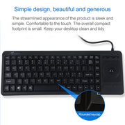 DS-8900 PS / 2 Interface Prevent Water Splashing Laser Engraving Character One-piece Wired Trackball Keyboard, Length: 1.5m