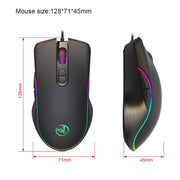 HXSJ A867 USB 6400DPI Four-speed Adjustable RGB Illuminate Wired E-sport Gaming Mouse, Length: 1.5m