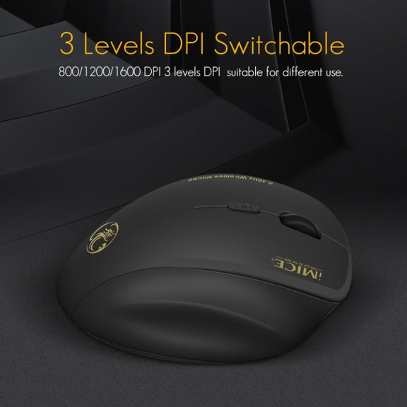 iMICE G6 Wireless Mouse 2.4G Office Mouse 6-button Gaming Mouse(Black)
