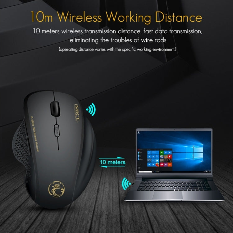 iMICE G6 Wireless Mouse 2.4G Office Mouse 6-button Gaming Mouse(Black) - free shipping - PMC Jewellery - Order now!