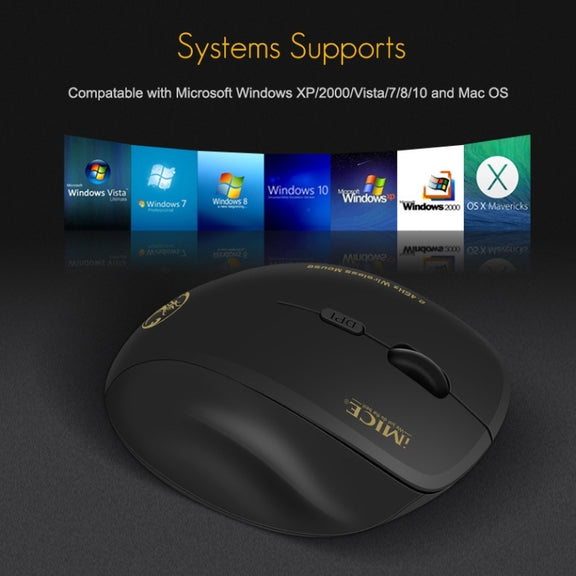 iMICE G6 Wireless Mouse 2.4G Office Mouse 6-button Gaming Mouse(Grey)