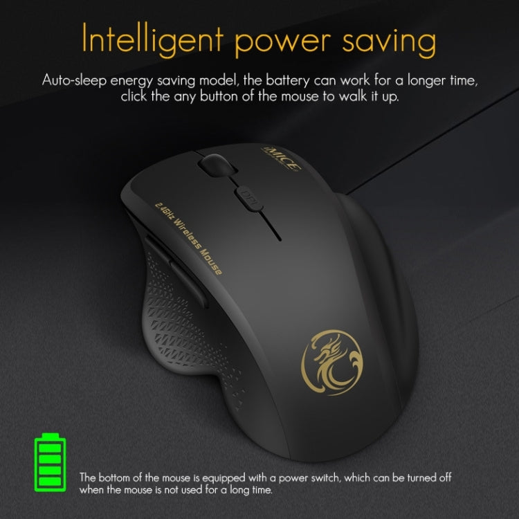 iMICE G6 Wireless Mouse 2.4G Office Mouse 6-button Gaming Mouse(Grey)