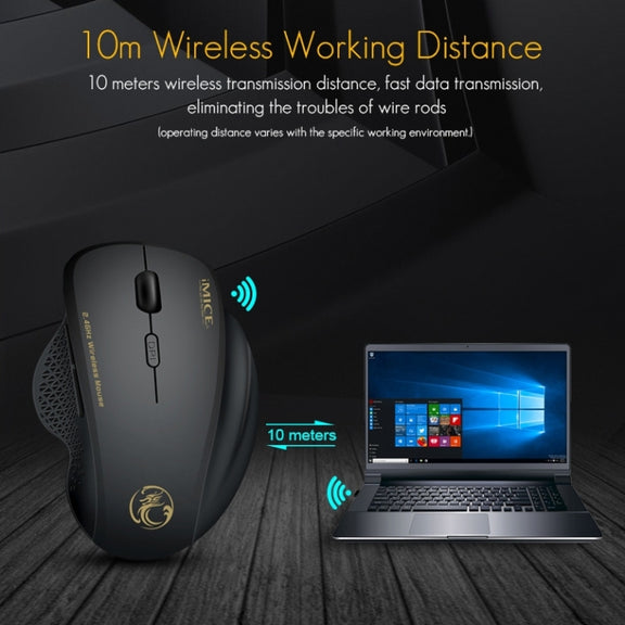 iMICE G6 Wireless Mouse 2.4G Office Mouse 6-button Gaming Mouse(Grey)