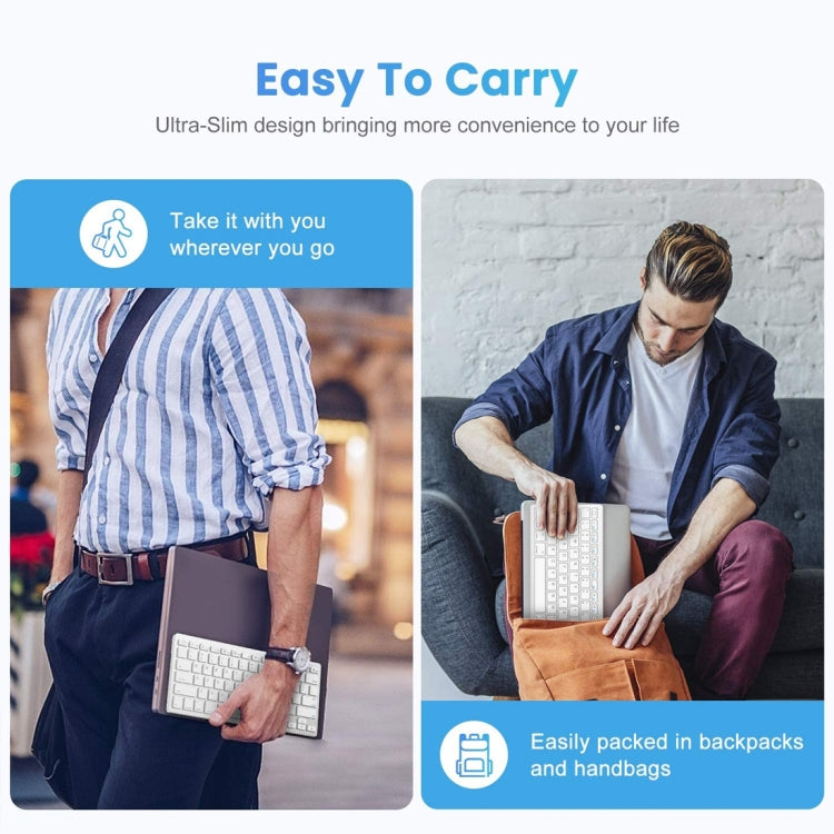 WB-8022 Ultra-thin Wireless Bluetooth Keyboard, Arabic Keys(Silver) - free shipping - PMC Jewellery - Order now!