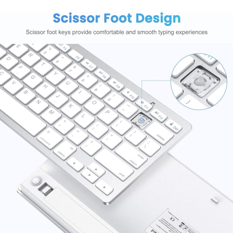 WB-8022 Ultra-thin Wireless Bluetooth Keyboard, Arabic Keys(Silver)