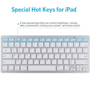 WB-8022 Ultra-thin Wireless Bluetooth Keyboard for iPad, Samsung, Huawei, Xiaomi, Tablet PCs or Smartphones, French Keys(Silver)