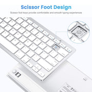 WB-8022 Ultra-thin Wireless Bluetooth Keyboard for iPad, Samsung, Huawei, Xiaomi, Tablet PCs or Smartphones, French Keys(Silver)