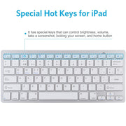WB-8022 Ultra-thin Wireless Bluetooth Keyboard for iPad, Samsung, Huawei, Xiaomi, Tablet PCs or Smartphones, Spanish Keys(Silver)