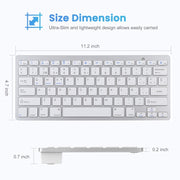 WB-8022 Ultra-thin Wireless Bluetooth Keyboard for iPad, Samsung, Huawei, Xiaomi, Tablet PCs or Smartphones, Spanish Keys(Silver)