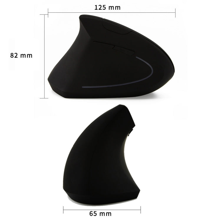 CM0093 Rechargeable Version 2.4GHz Three-button Wireless Optical Mouse Vertical Mouse for Left-hand, Resolution: 1000DPI / 1200DPI / 1600DPI(Black) - Wireless Mice by PMC Jewellery | Online Shopping South Africa | PMC Jewellery | Buy Now Pay Later Mobicred