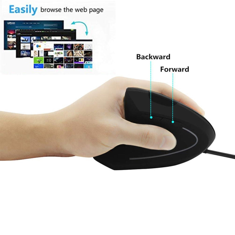 CM0093 Rechargeable Version 2.4GHz Three-button Wireless Optical Mouse Vertical Mouse for Left-hand, Resolution: 1000DPI / 1200DPI / 1600DPI(Black) - Wireless Mice by PMC Jewellery | Online Shopping South Africa | PMC Jewellery | Buy Now Pay Later Mobicred