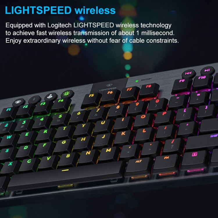 Logitech G913 TKL Wireless RGB Mechanical Gaming Keyboard, Tea Shaft (GL-Tactile)(Black)