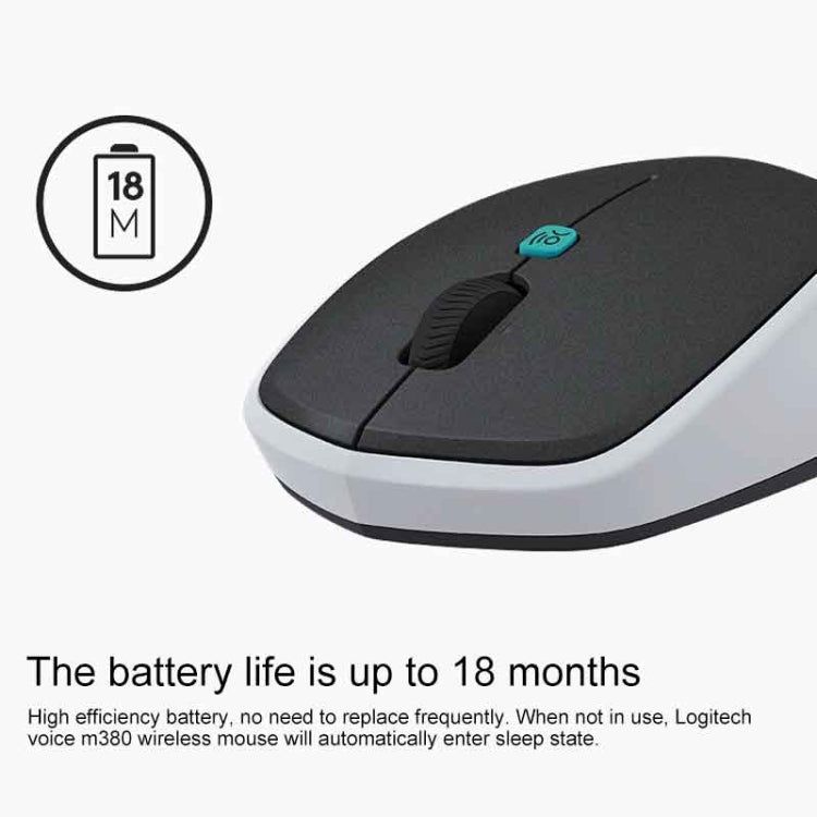 Logitech Voice M380 4 Buttons Smart Voice Input Wireless Mouse (Silver Grey) - free shipping - PMC Jewellery - Order now!