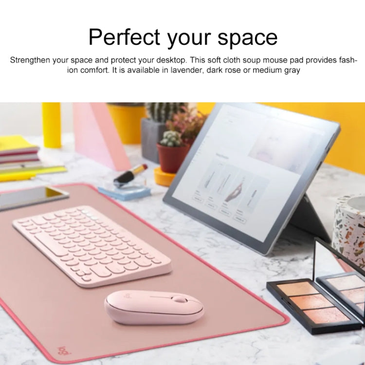 Logitech Keyboard Mouse Desk Mat Pad (Grey)