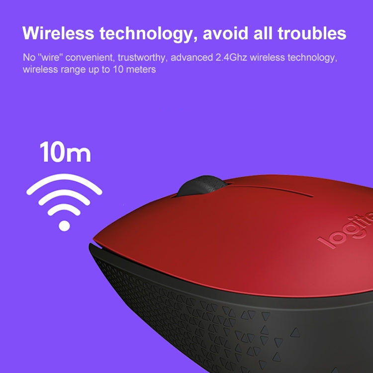 Logitech M170 1000DPI USB Wireless Mouse with 2.4G Receiver (Red)