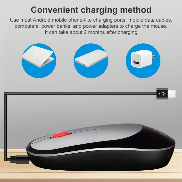 ZGB 360 2.4G Computer Laptop Wireless Chargeable Mini Mouse 1000dpi(Black)