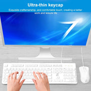 ZGB S500 Square Keycap Wired Keyboard + Mouse Set (White)