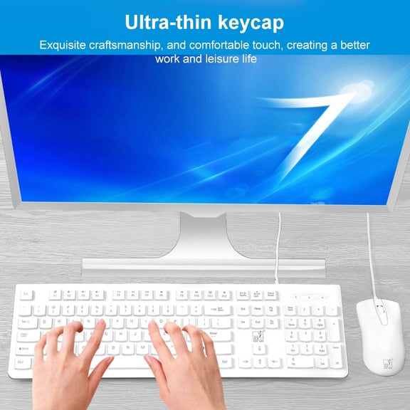 ZGB S500 Round Keycap Wired Keyboard + Mouse Set (Black)