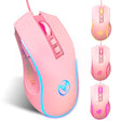 HXSJ X100 7-buttons 3600 DPI Cool Glowing Wired Gaming Mouse, Cable Length: 1.5m (Pink) - Wired Mice by HXSJ | Online Shopping South Africa | PMC TechLife | Buy Now Pay Later Mobicred