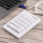 DX-18A 18-keys USB Wired Mechanical Black Shaft Mini Numeric Keyboard (White)