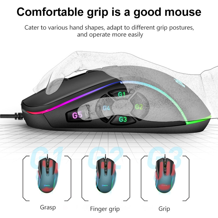 MKESPN X9 10 Buttons 7200DPI RGB Macro Definition Gaming Wired Mouse - free shipping - PMC Jewellery - Order now!