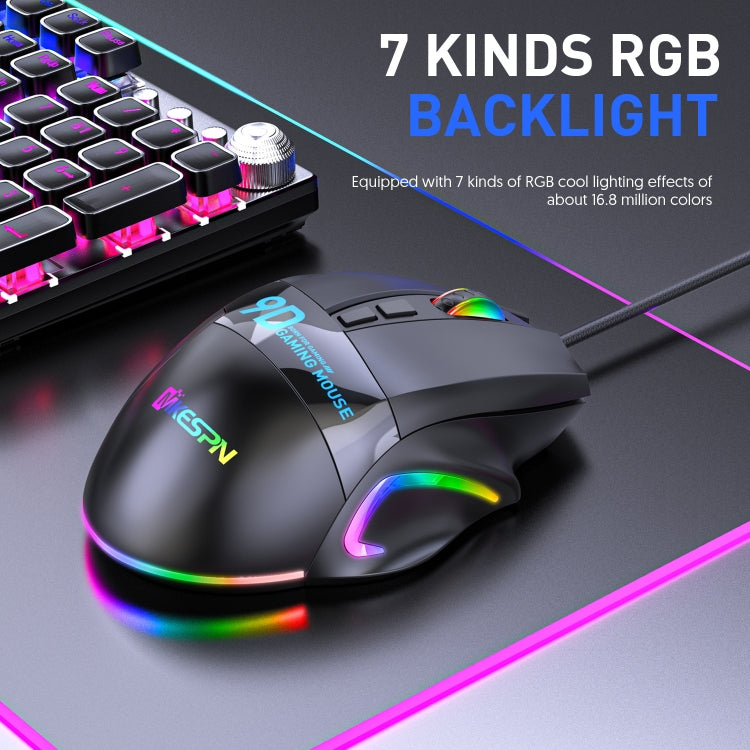 MKESPN X10 9-Buttons RGB Wired Macro Definition Gaming Mouse - free shipping - PMC Jewellery - Order now!