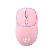 iMICE W-618 Rechargeable 4 Buttons 1600 DPI 2.4GHz Silent Wireless Mouse for Computer PC Laptop (Pink)