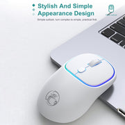 iMICE W-618 Rechargeable 4 Buttons 1600 DPI 2.4GHz Silent Wireless Mouse for Computer PC Laptop (Milk Tea)
