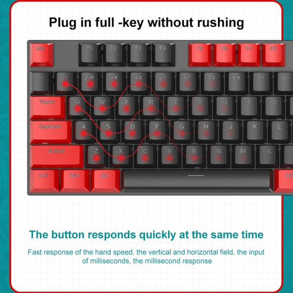 FOREV FV-301 87-keys Blue Axis Mechanical Gaming Keyboard, Cable Length: 1.6m(Black Grey)