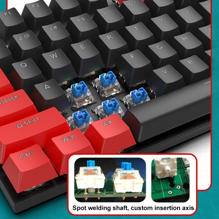 FOREV FV-301 87-keys Blue Axis Mechanical Gaming Keyboard, Cable Length: 1.6m(Black Grey)