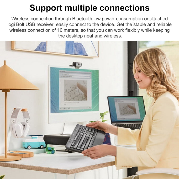 Logitech K650 Wireless Bluetooth Dual Mode Silent Keyboard (Black)