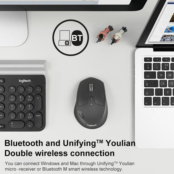 Logitech M720 1000DPI 2.4GHz Wireless Bluetooth Multimode Mouse (Black)