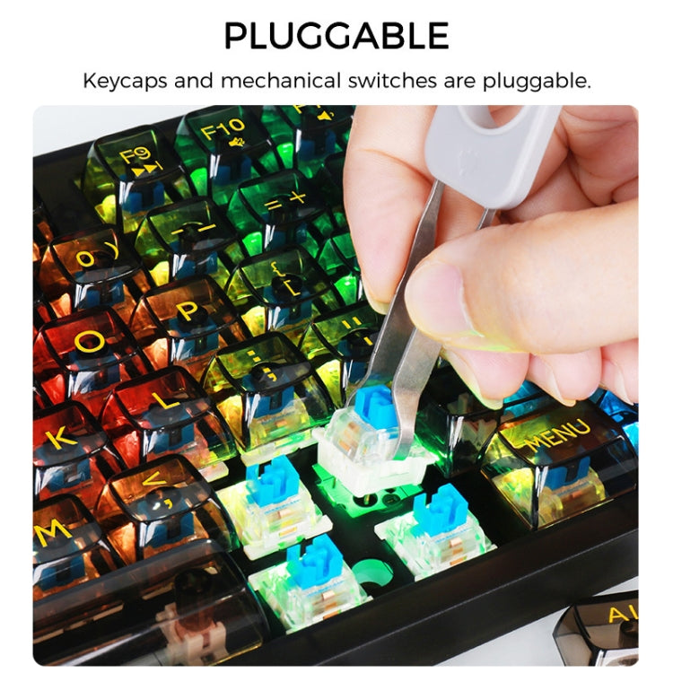 AULA F2183 RGB Wireless Bluetooth Keyboard(White) - free shipping - PMC Jewellery - Order now!