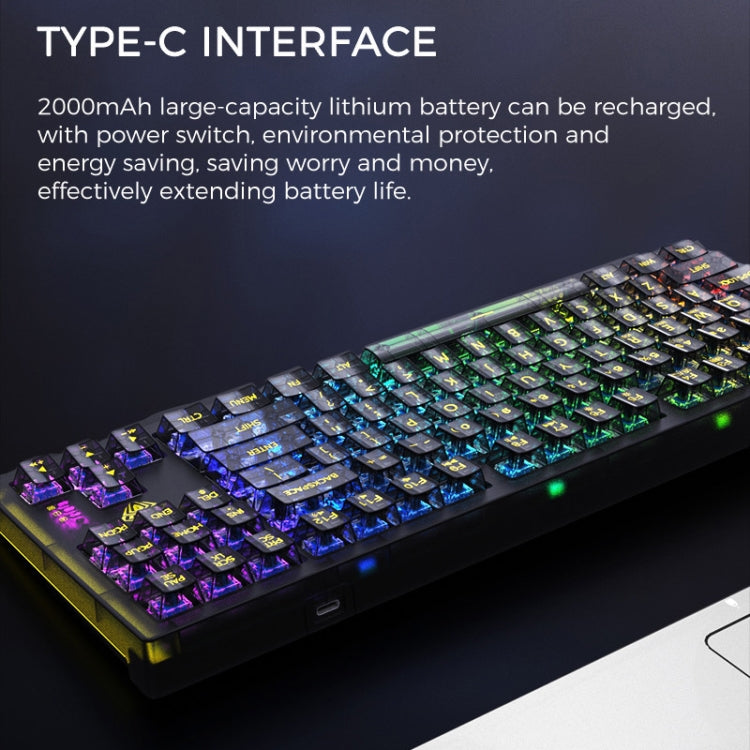 AULA F2183 RGB Wireless Bluetooth Keyboard(White) - free shipping - PMC Jewellery - Order now!