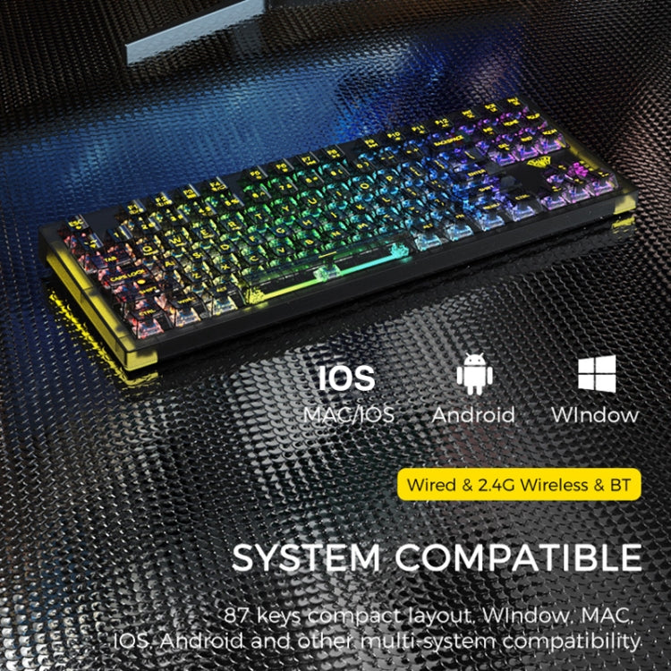 AULA F2183 RGB Wireless Bluetooth Keyboard(White) - free shipping - PMC Jewellery - Order now!