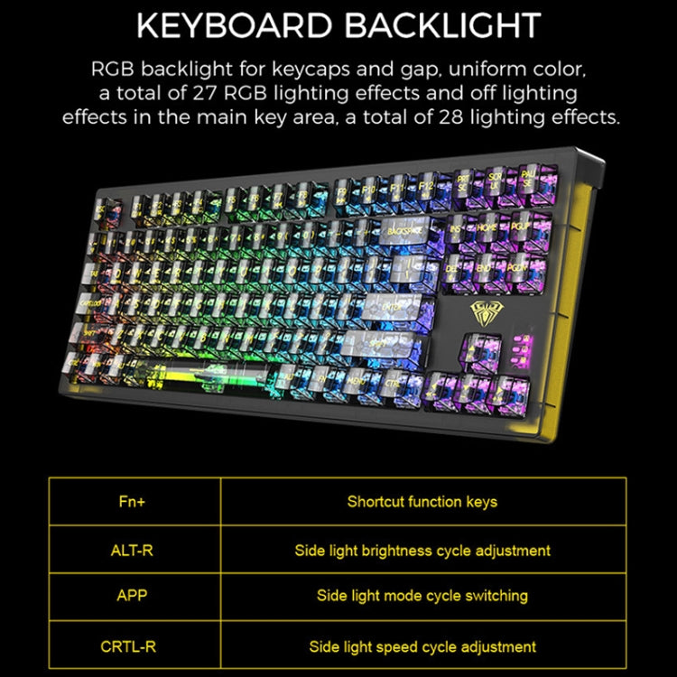 AULA F2183 RGB Wireless Bluetooth Keyboard(White) - free shipping - PMC Jewellery - Order now!