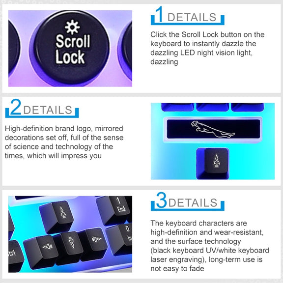 ZGB G21 Luminous Wired Keyboard + Mouse Set (Black)