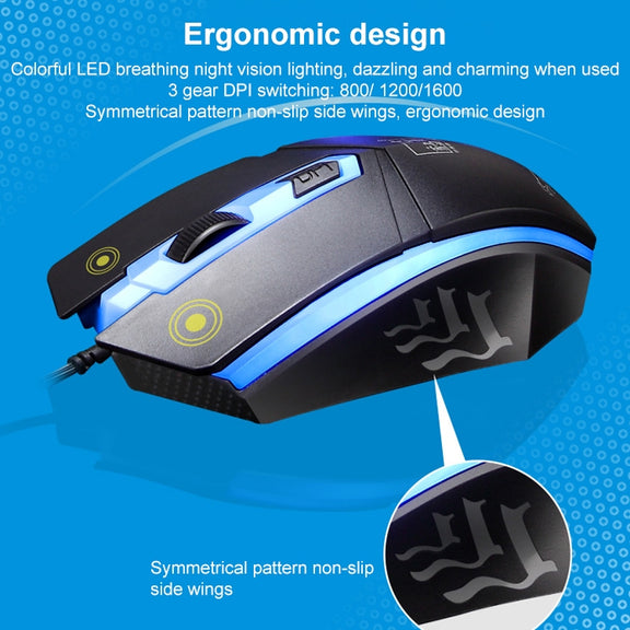 ZGB G21 Luminous Wired Keyboard + Mouse Set (Black)