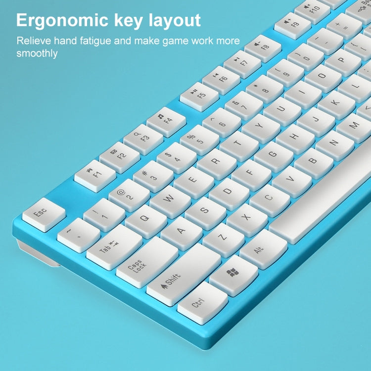 ZGB 8820 Candy Color Wireless Keyboard + Mouse Set (White) - free shipping - PMC Jewellery - Order now!