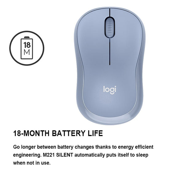Logitech M221 Fashion Silent Wireless Mouse(Blue)