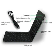 F66 Foldable Bluetooth Wireless 66 Keys Keyboard, Support Android / Windows / iOS(Gold)