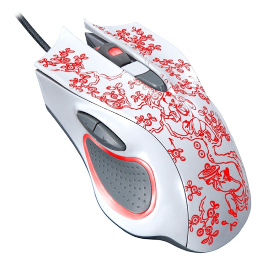 ZGB 169 USB 2400DPI Four-speed Adjustable LED Backlight Wired Optical E-sport Gaming Mouse with Counter Weight, Length: 1.45m(White) - free shipping - PMC Jewellery - Order now!
