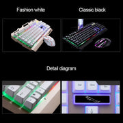Chasing Leopard G700 USB RGB Backlight Wired Optical Gaming Mouse and Keyboard Set, Keyboard Cable Length: 1.35m, Mouse Cable Length: 1.3m(Black)