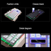 ZGB G700 104 Keys USB Wired Mechanical Feel Glowing Metal Panel Suspension Gaming Keyboard with Phone Holder(Black)