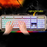 ZGB G700 104 Keys USB Wired Mechanical Feel Glowing Metal Panel Suspension Gaming Keyboard with Phone Holder(Black)