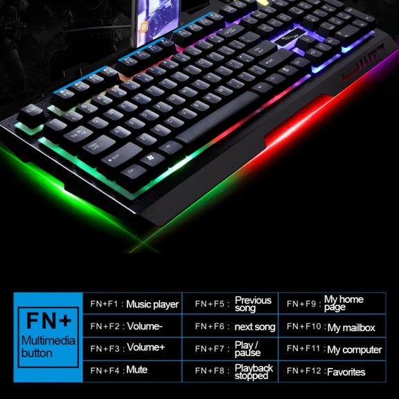ZGB G700 104 Keys USB Wired Mechanical Feel Glowing Metal Panel Suspension Gaming Keyboard with Phone Holder(Black)
