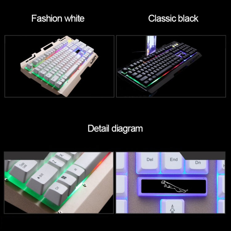 ZGB G700 104 Keys USB Wired Mechanical Feel Glowing Metal Panel Suspension Gaming Keyboard with Phone Holder(Gold) - Wired Keyboard by PMC Jewellery | Online Shopping South Africa | PMC Jewellery | Buy Now Pay Later Mobicred